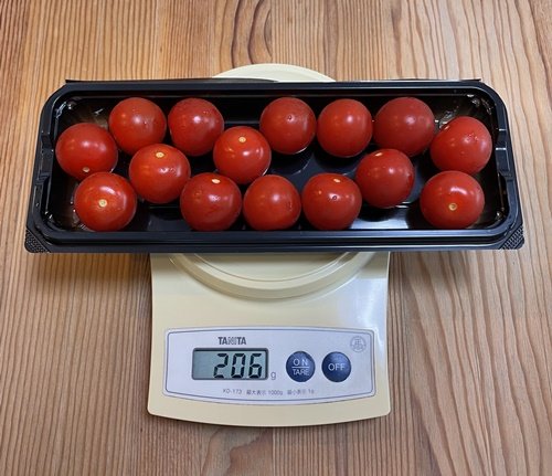 ミニトマトの重さ
