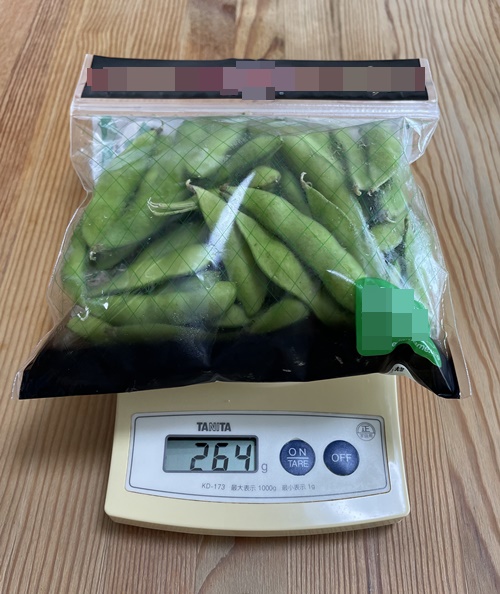 1パック264gの枝豆